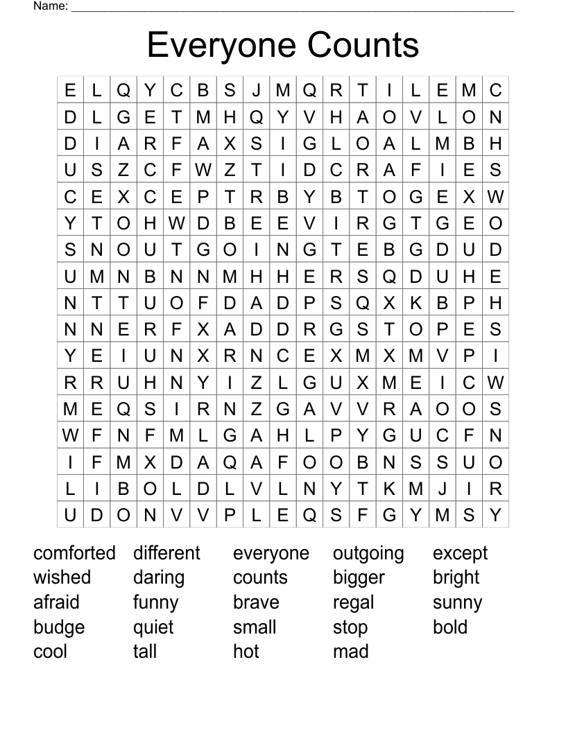 Everyone Counts Word Search