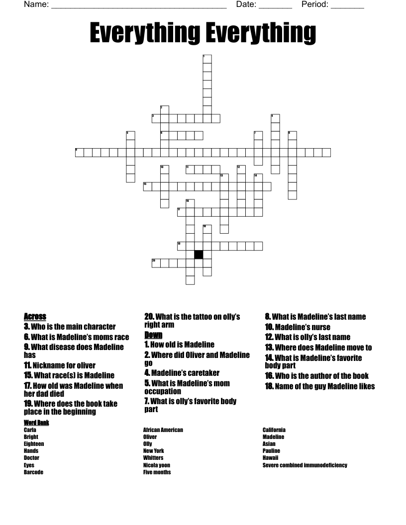 Everything Everything Crossword