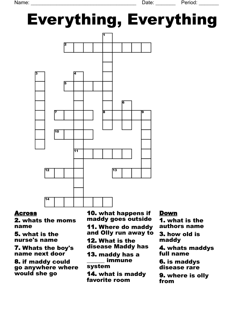 Everything, Everything Crossword