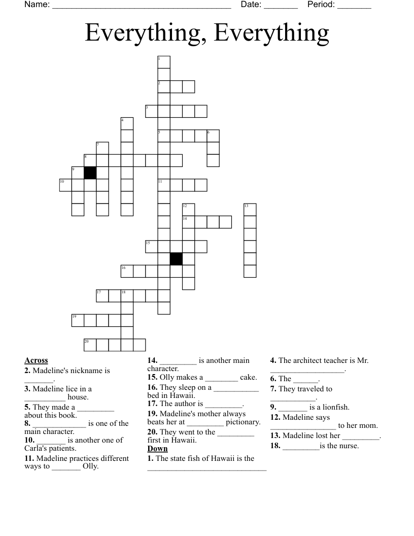 Everything, Everything Crossword