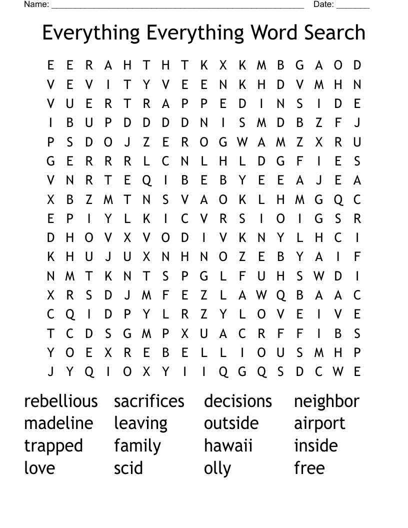 Everything Everything Word Search