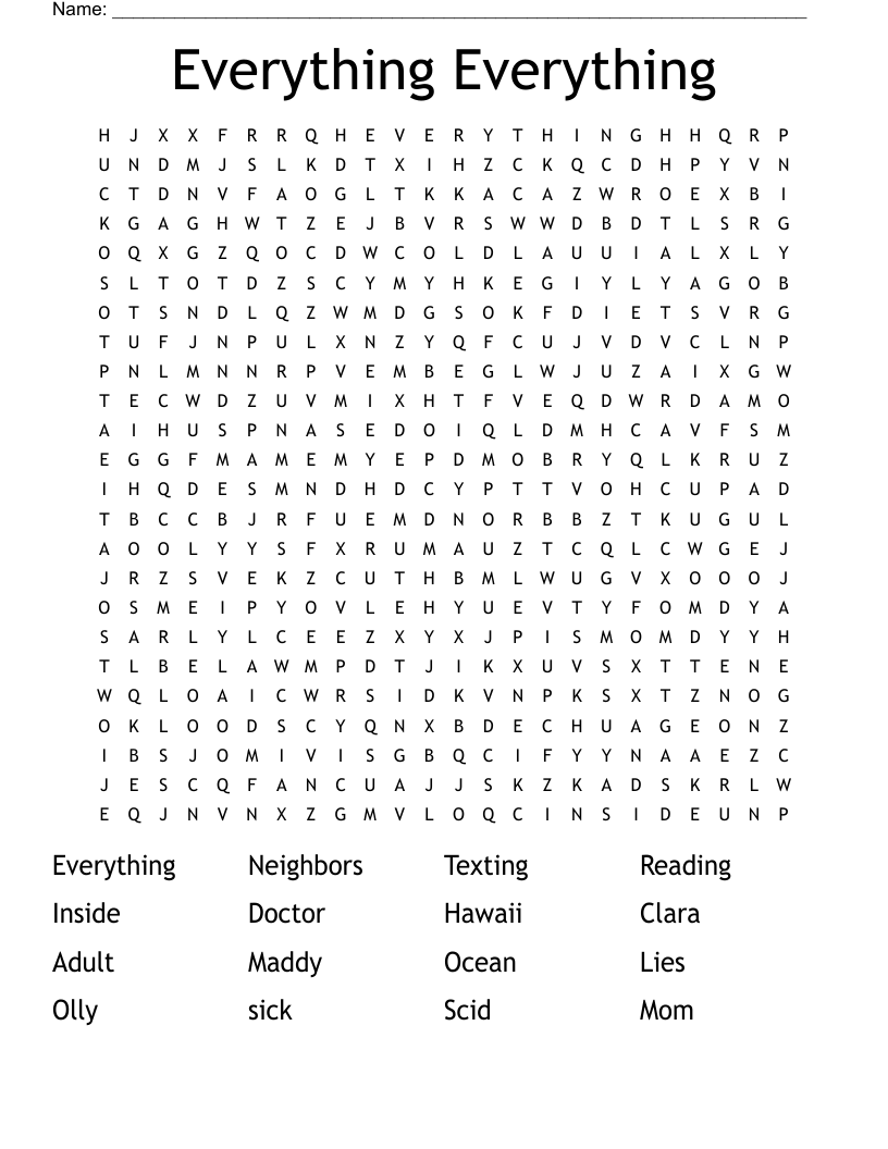 Everything Everything  Word Search