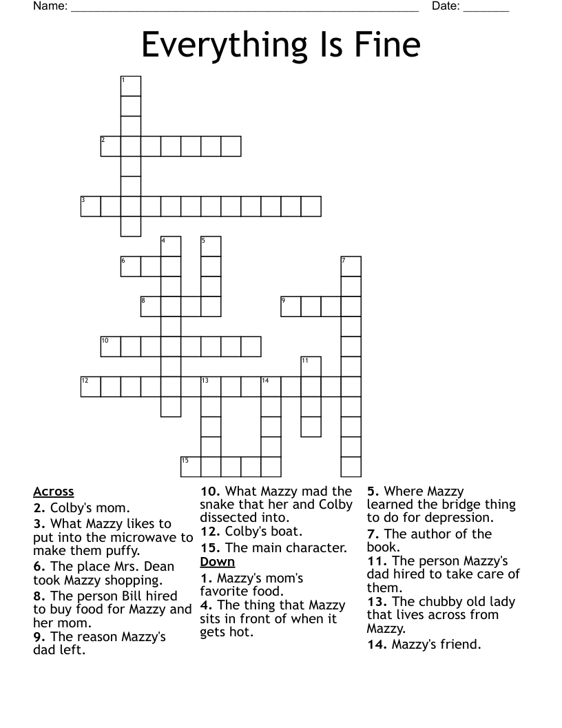 Everything Is Fine Crossword
