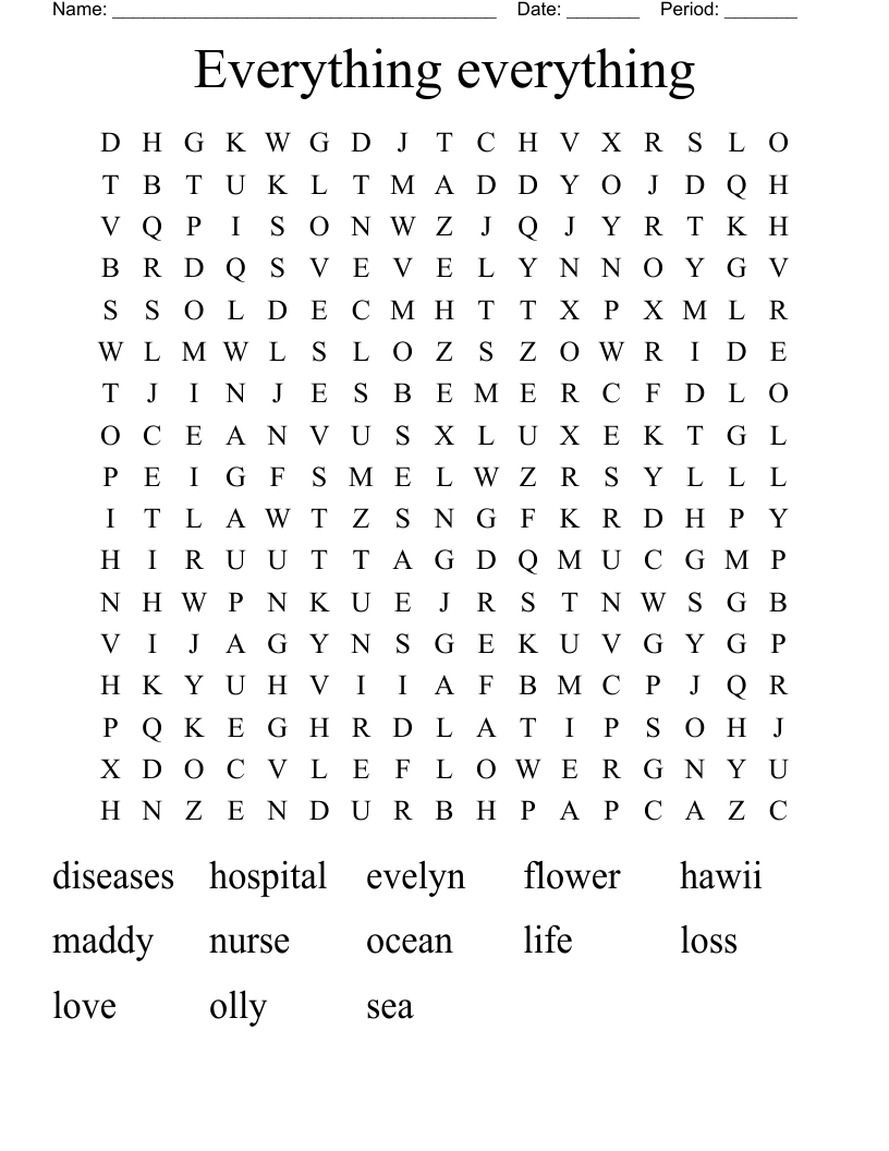 Everything everything Word Search