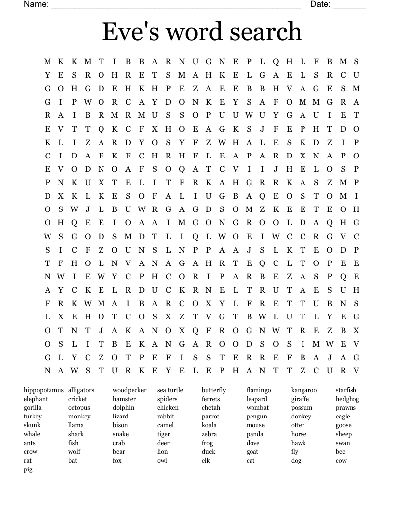 Eve's word search