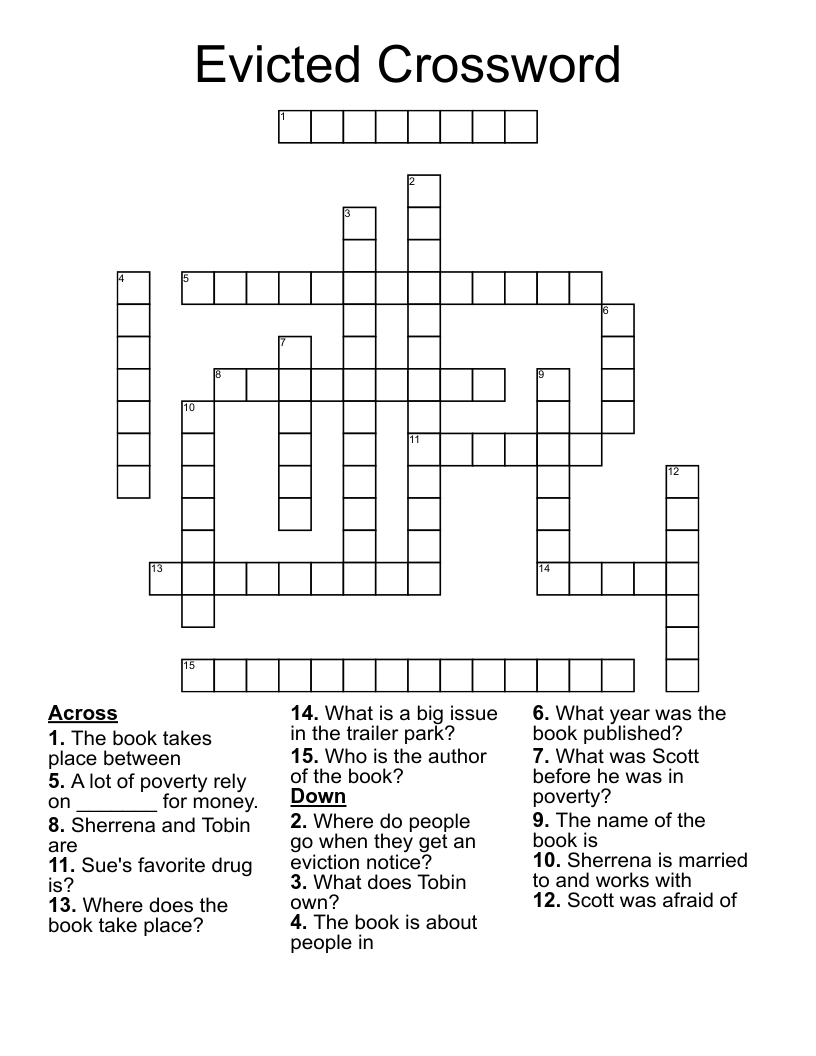 Evicted Crossword