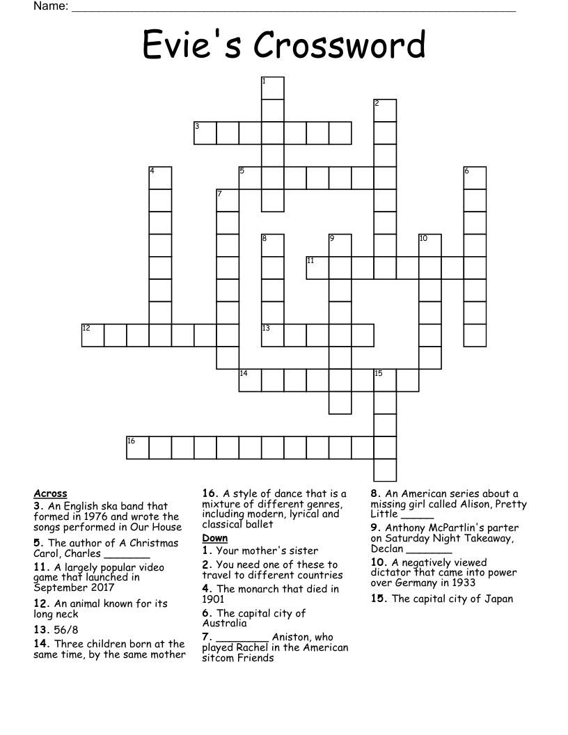 Evie's Crossword