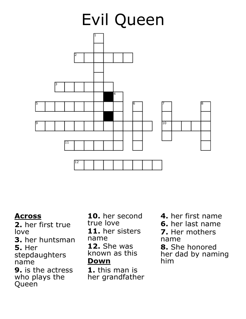 Evil Queen Crossword