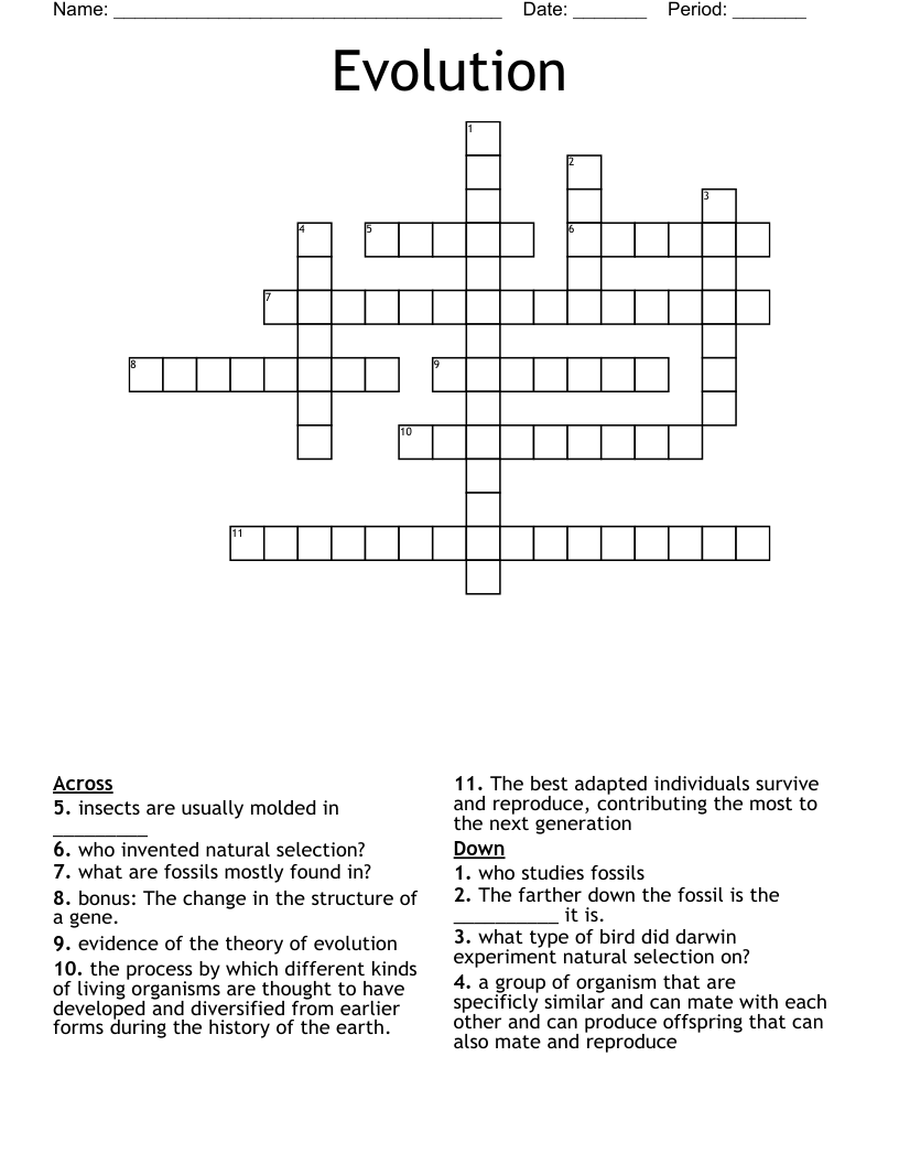 Evolution Crossword