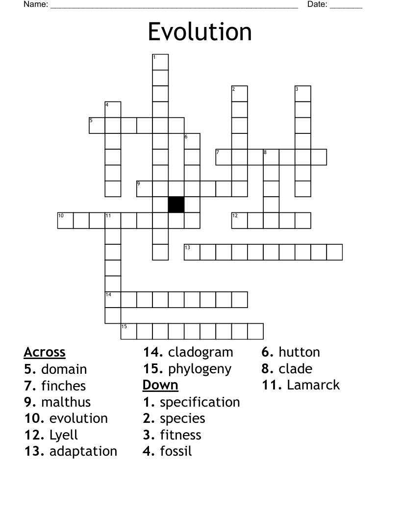Evolution Crossword