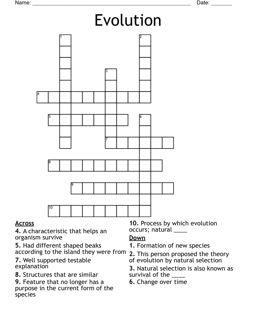 Evolution Crossword