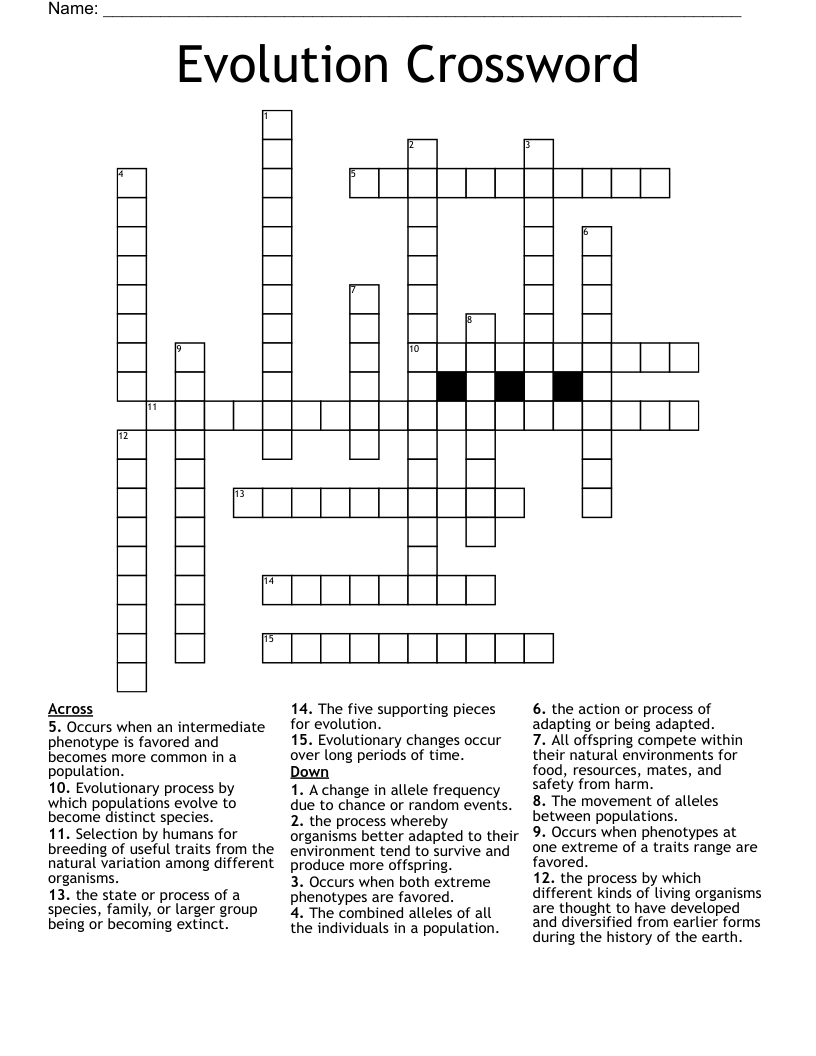 Evolution Crossword