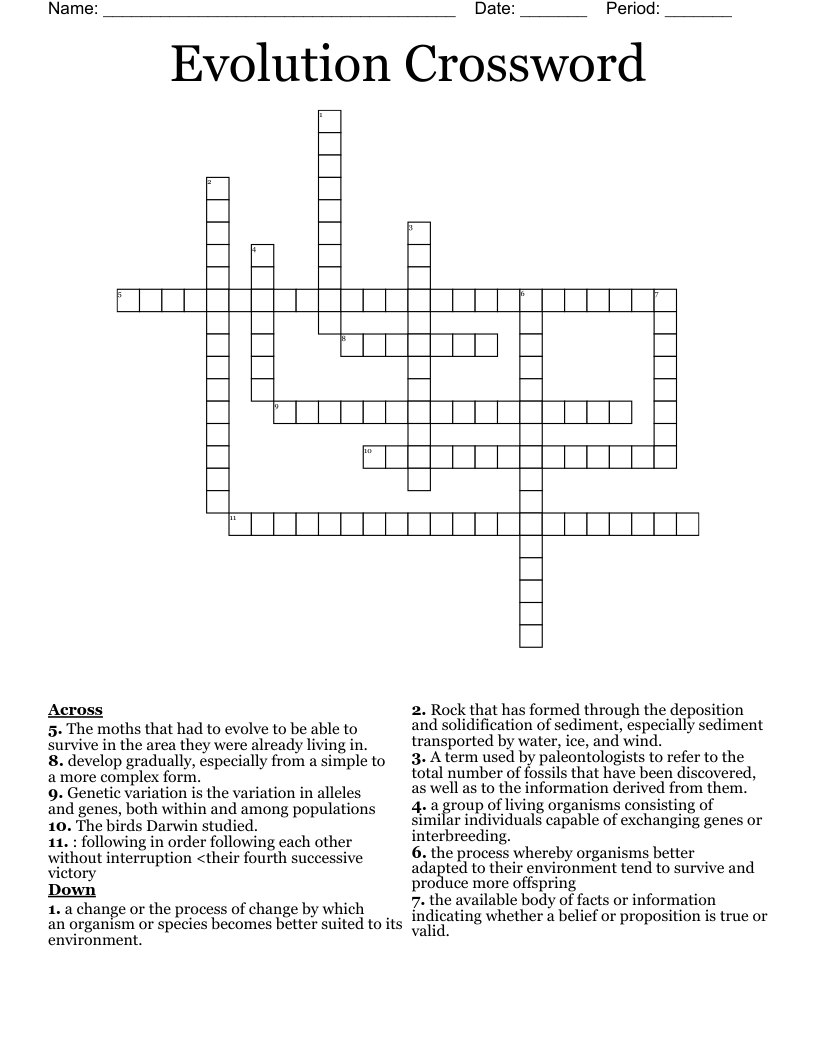 Evolution Crossword