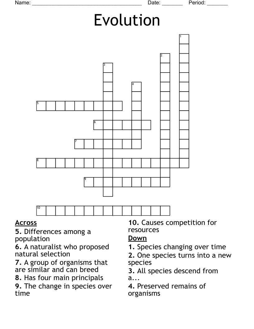 Evolution  Crossword