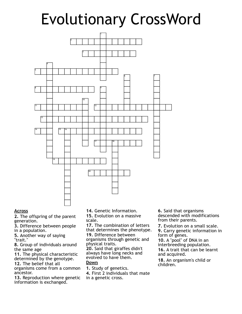 Evolutionary CrossWord