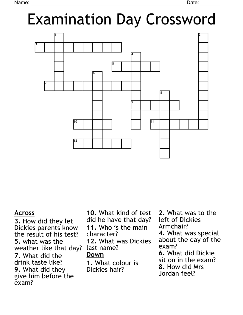 Examination Day Crossword