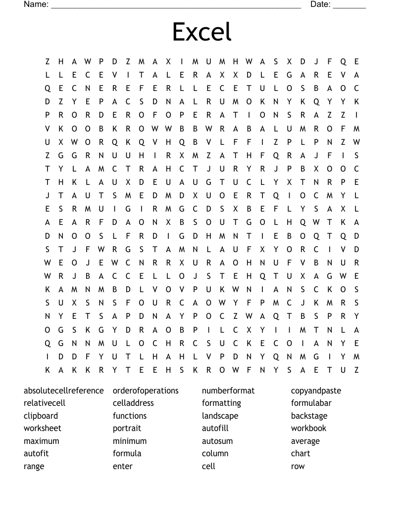 Excel Word Search