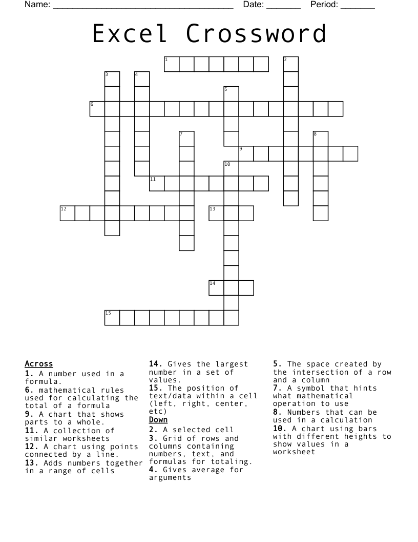 Excel Crossword