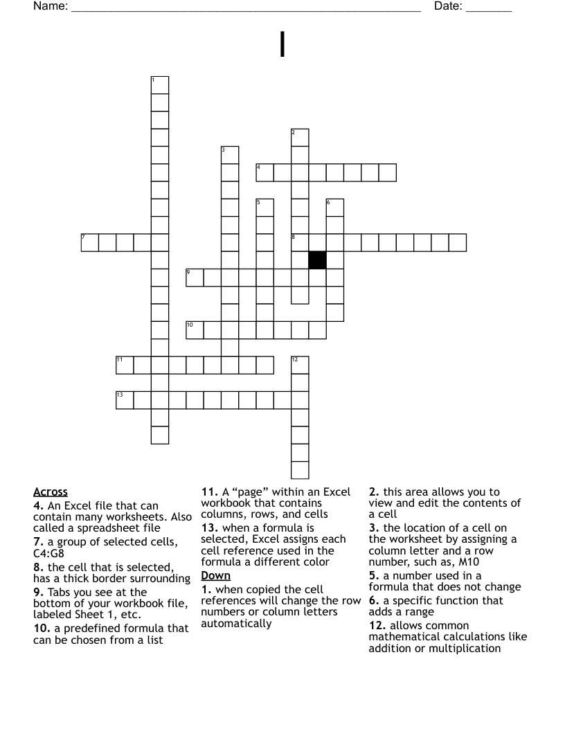 I Crossword