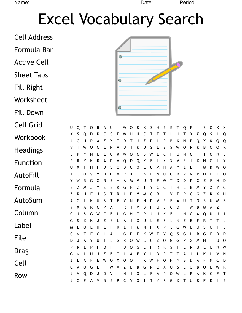 Excel Vocabulary Search Word Search