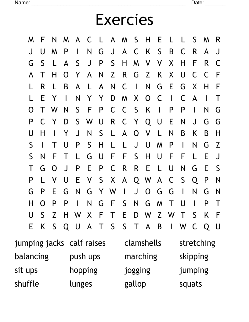 Exercies Word Search