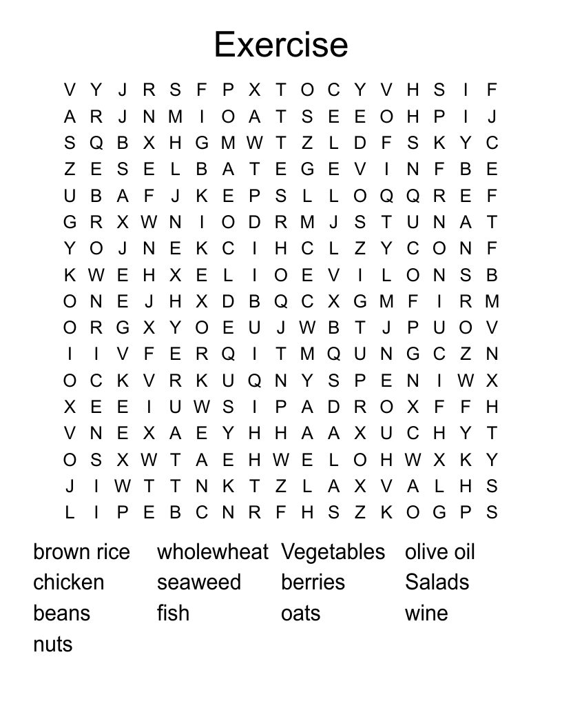 Exercise  Word Search