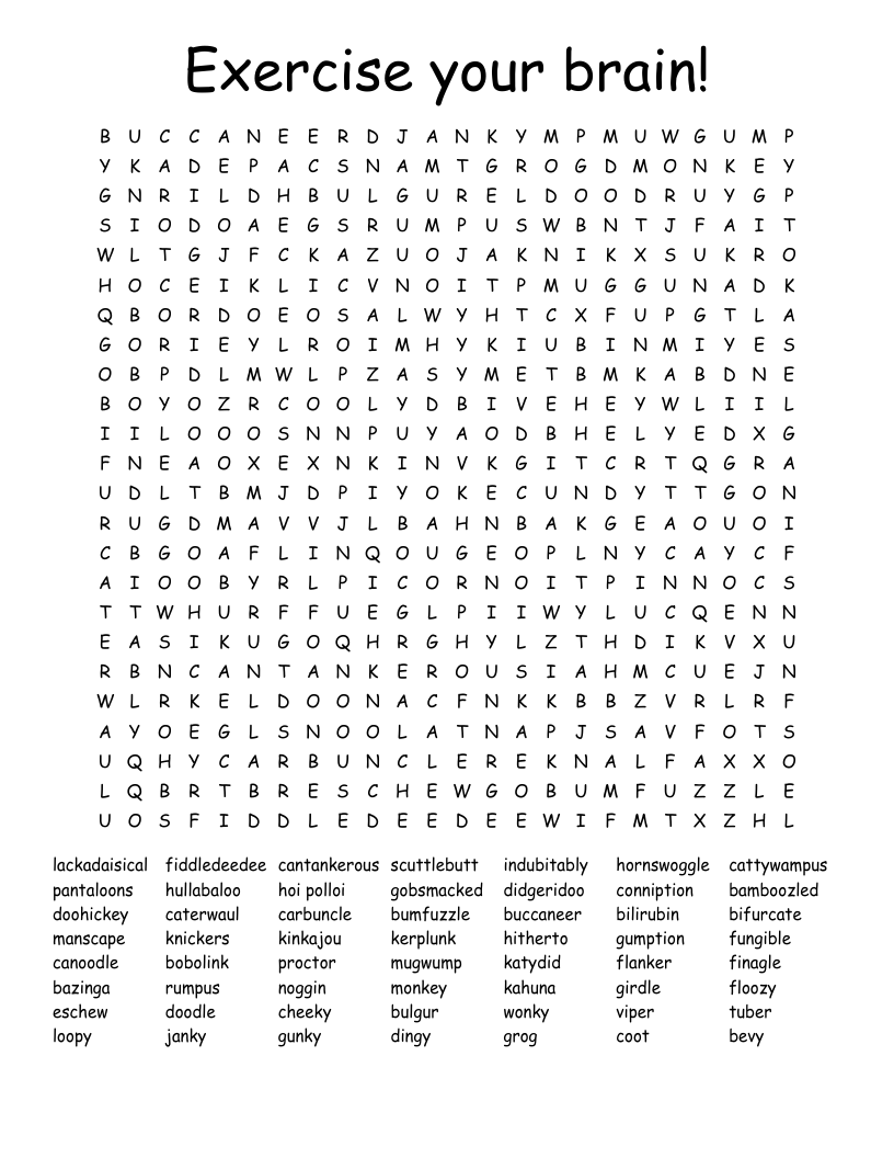 Exercise your brain! Word Search