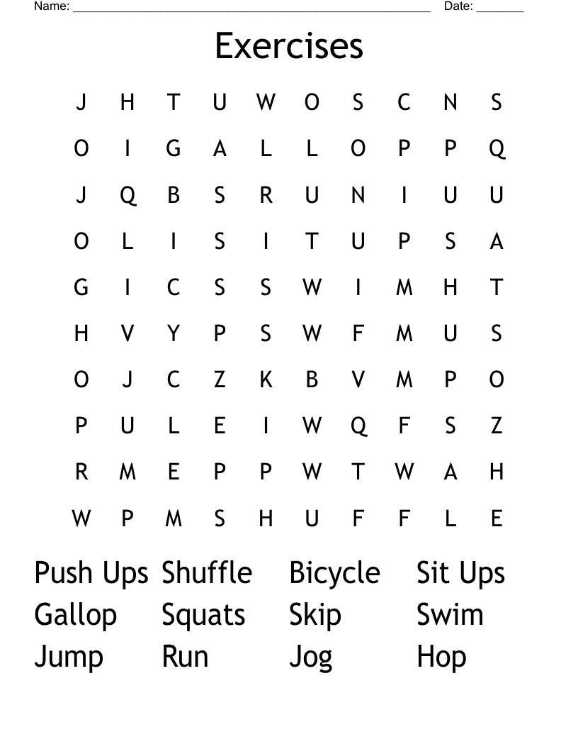 Exercises Word Search