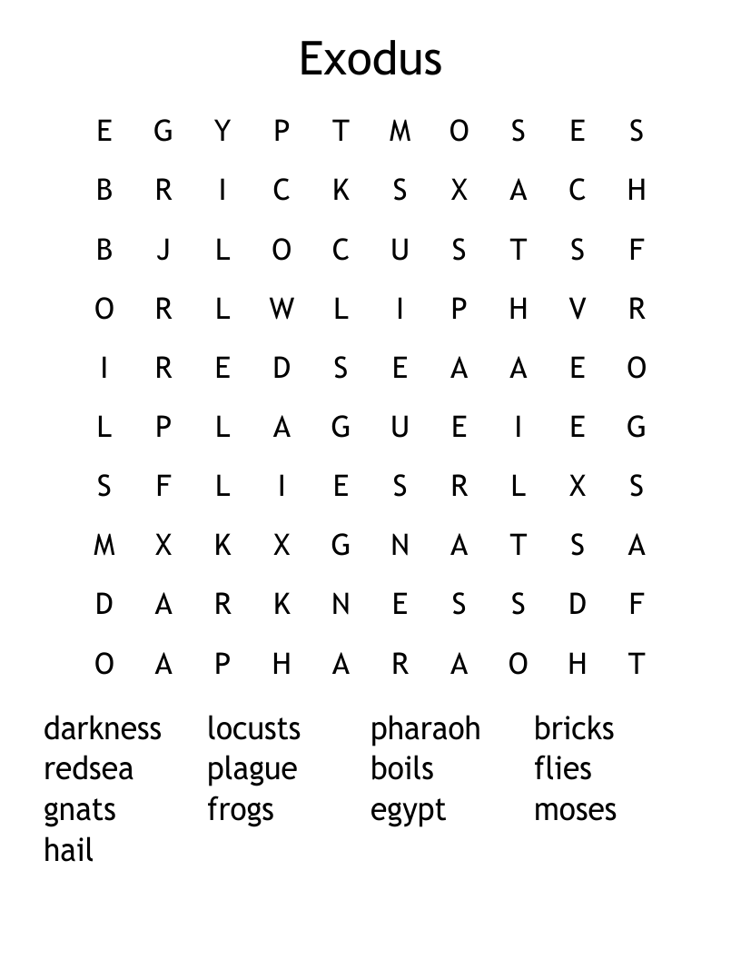 Exodus Word Search