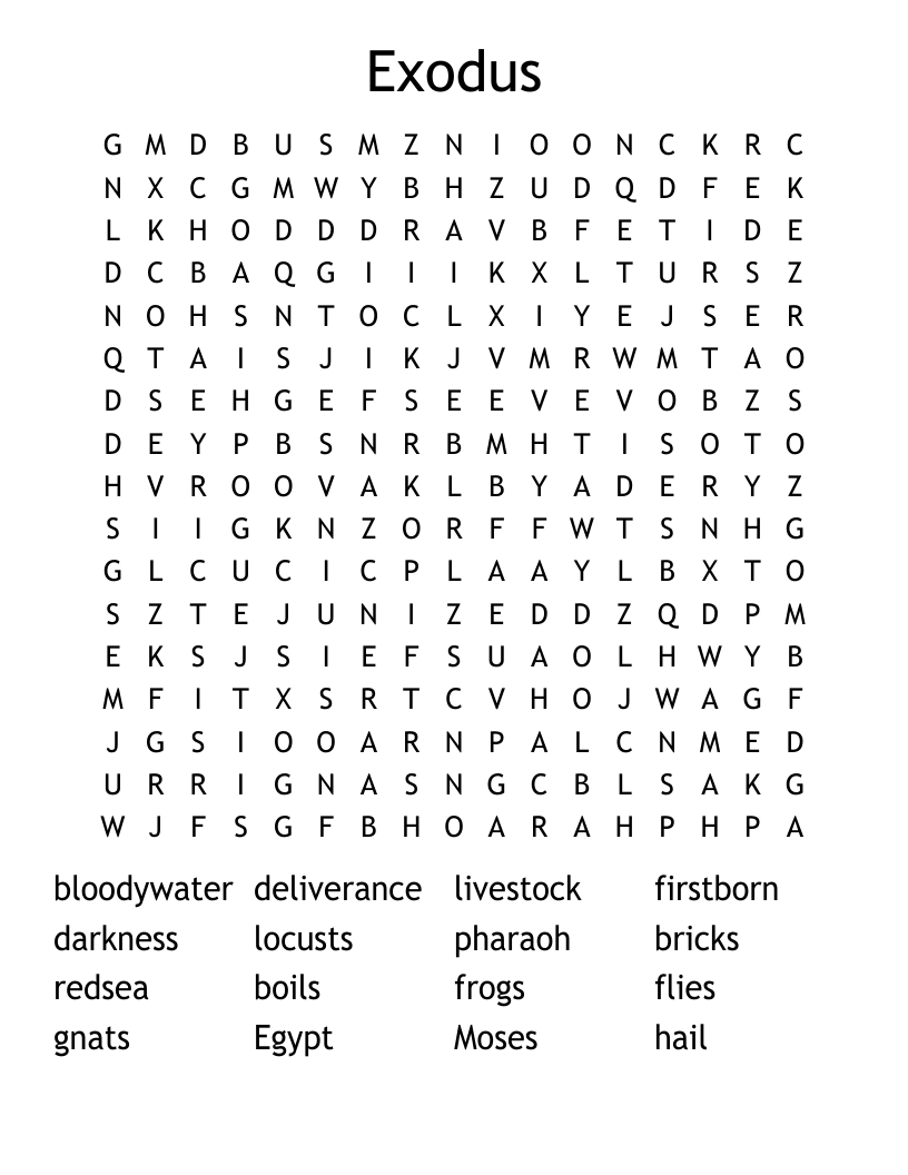 Exodus Word Search