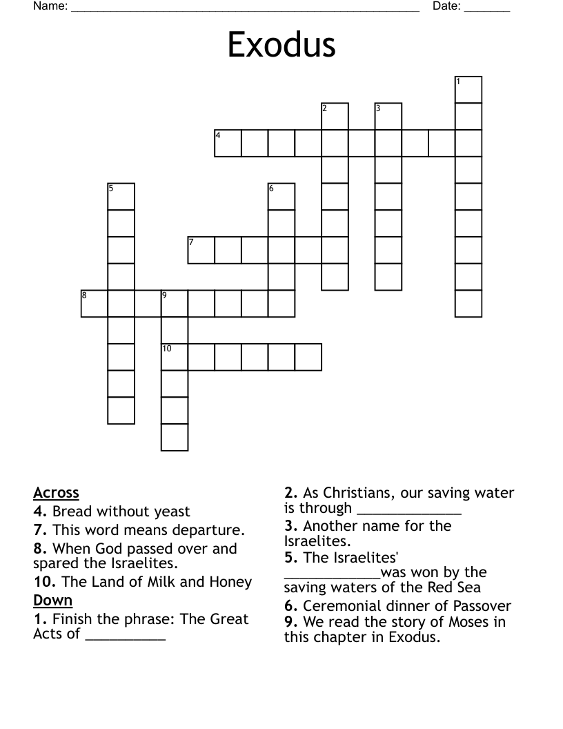 Exodus Crossword