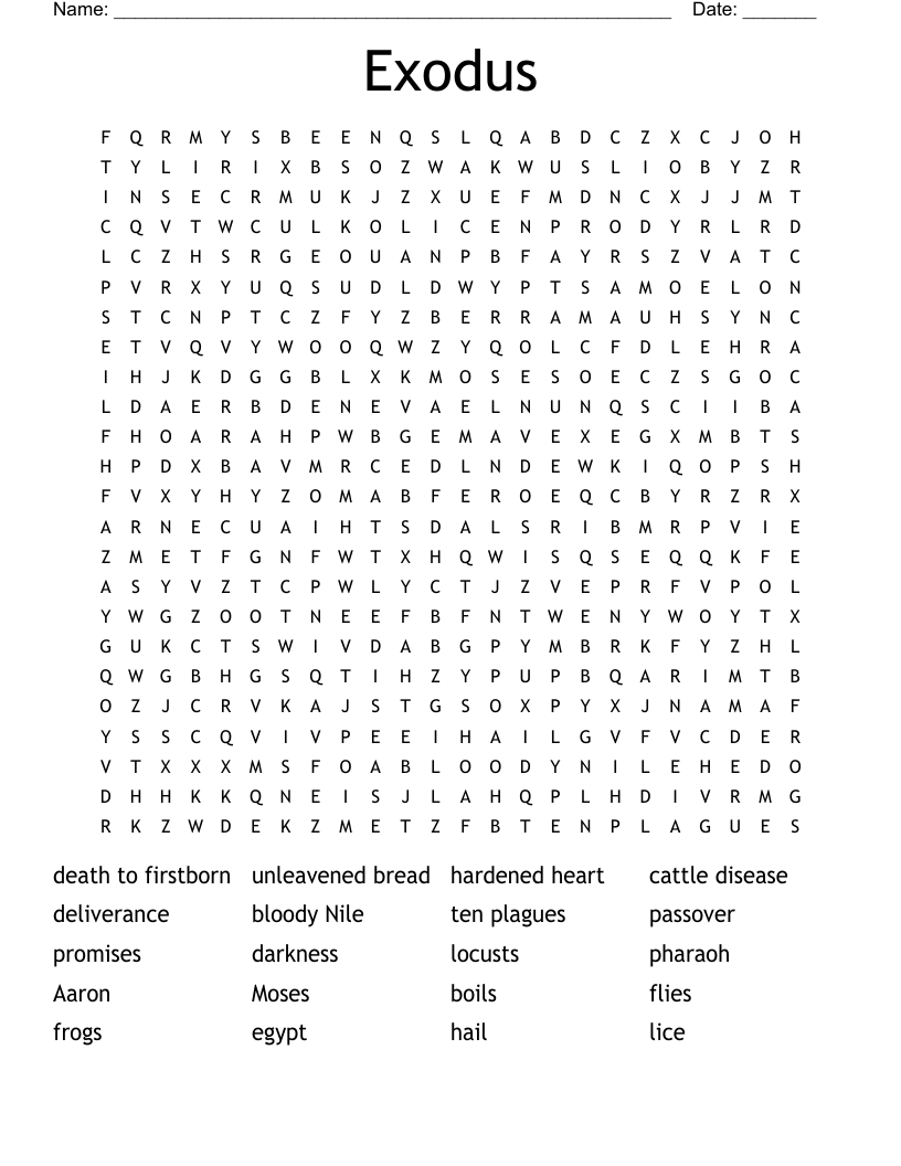 Exodus Word Search