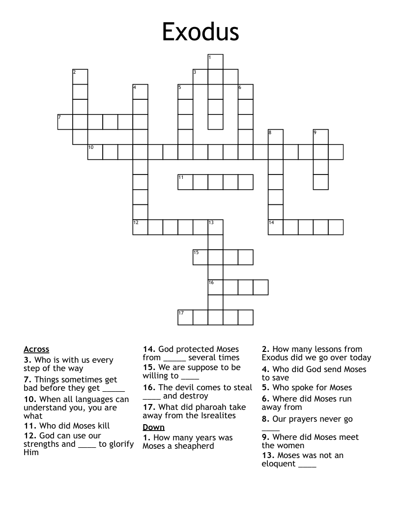 Exodus Crossword