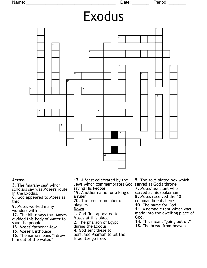 Exodus  Crossword