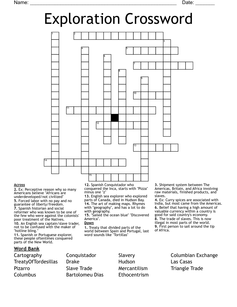 Exploration Crossword