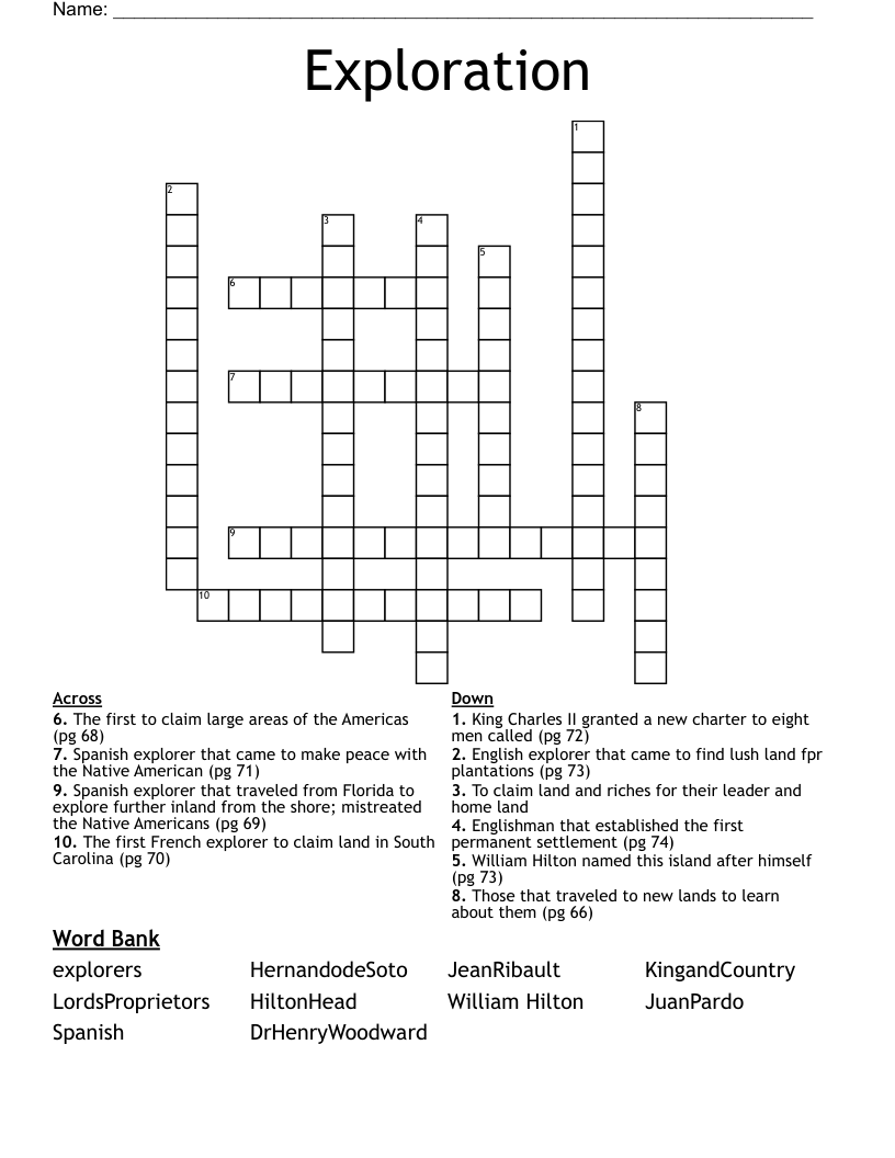 Exploration  Crossword