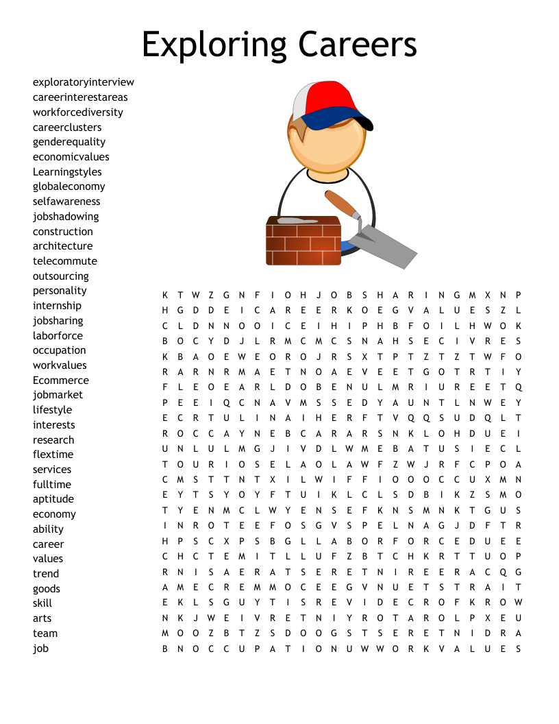 Exploring Careers  Word Search