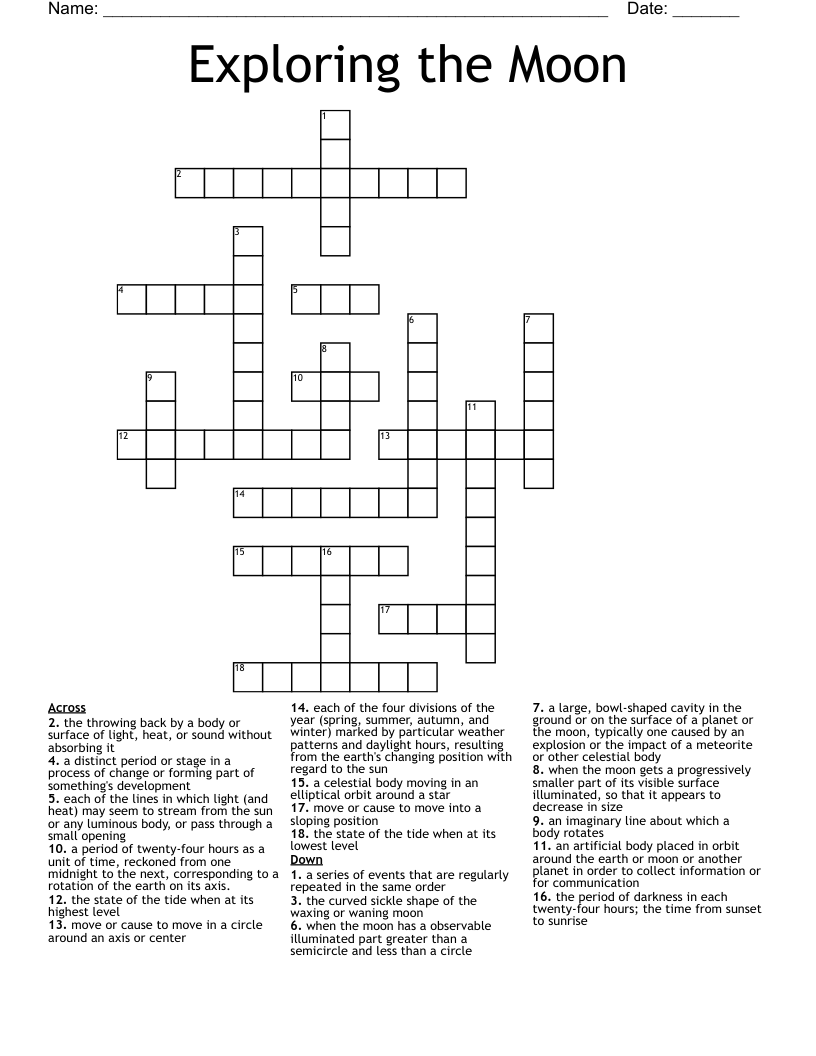 Exploring the Moon Crossword