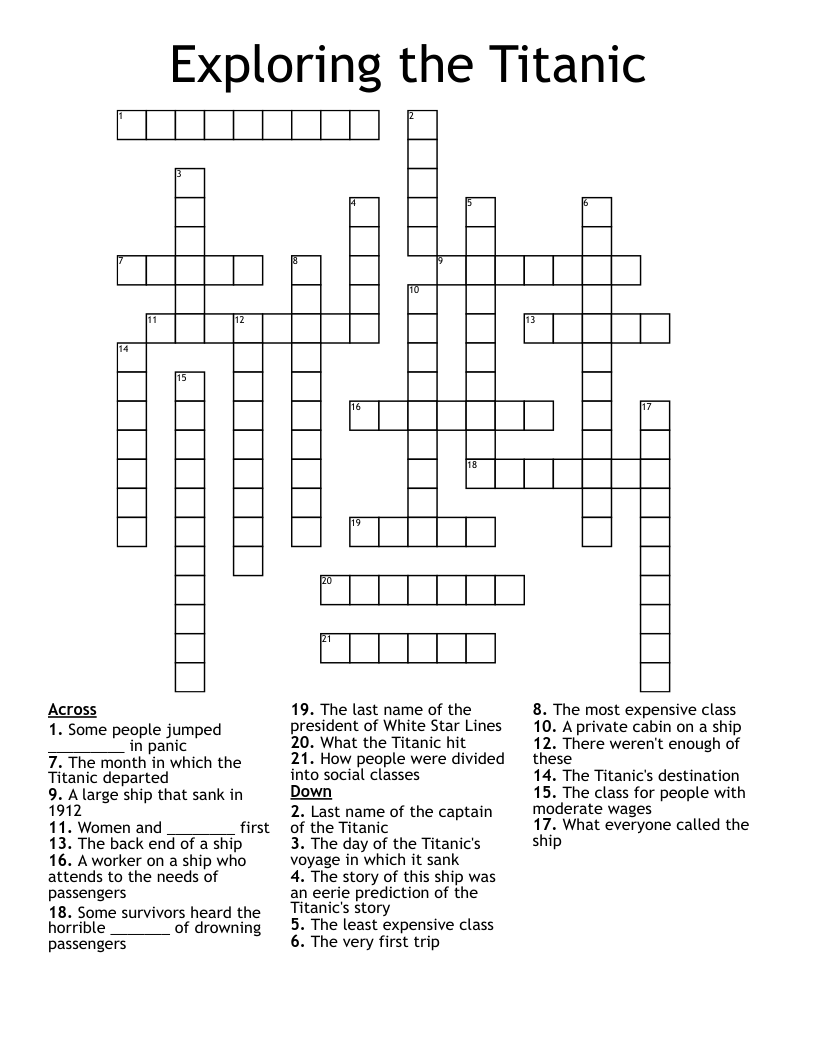 Exploring the Titanic Crossword