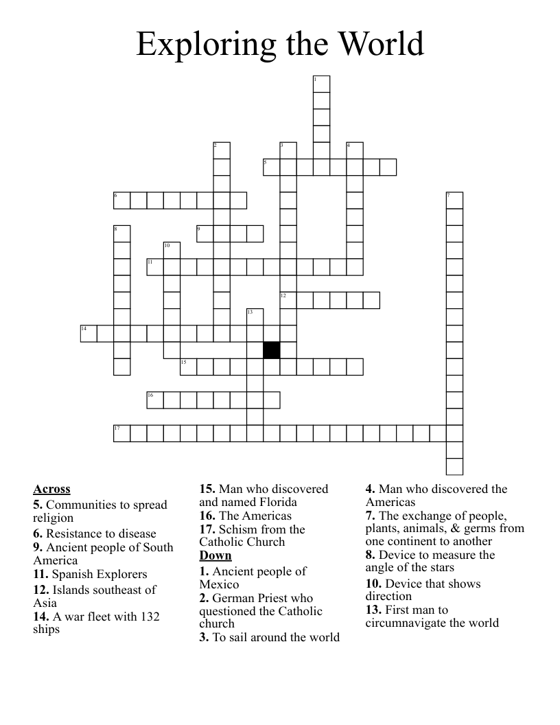 Exploring the World Crossword