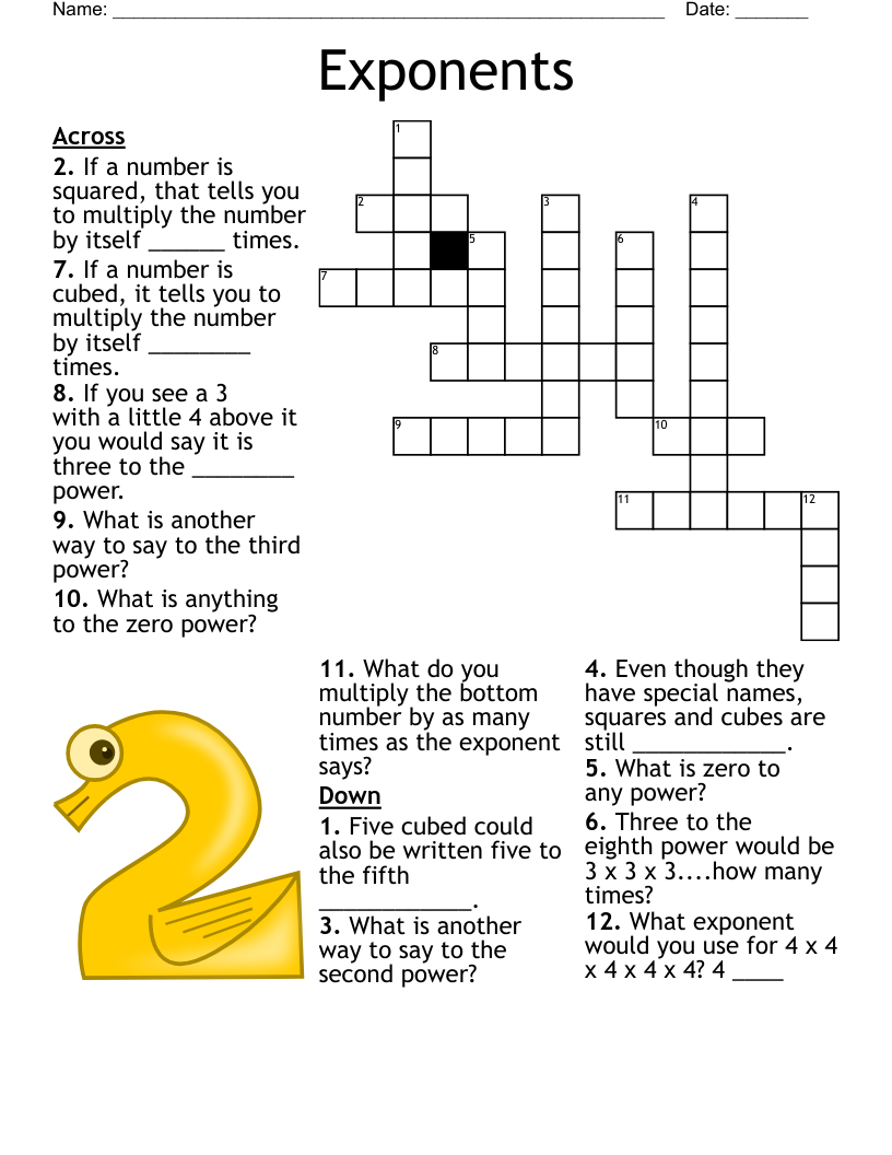 Exponents Crossword