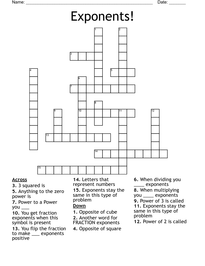 Exponents! Crossword