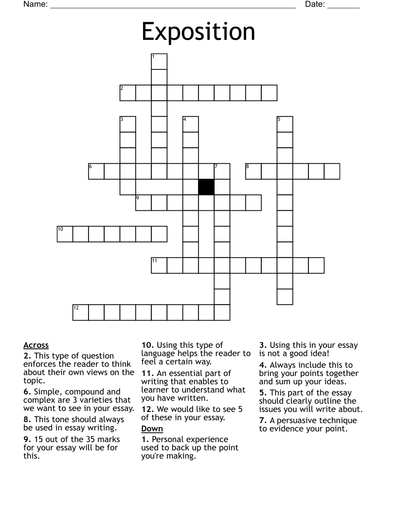 Exposition Crossword