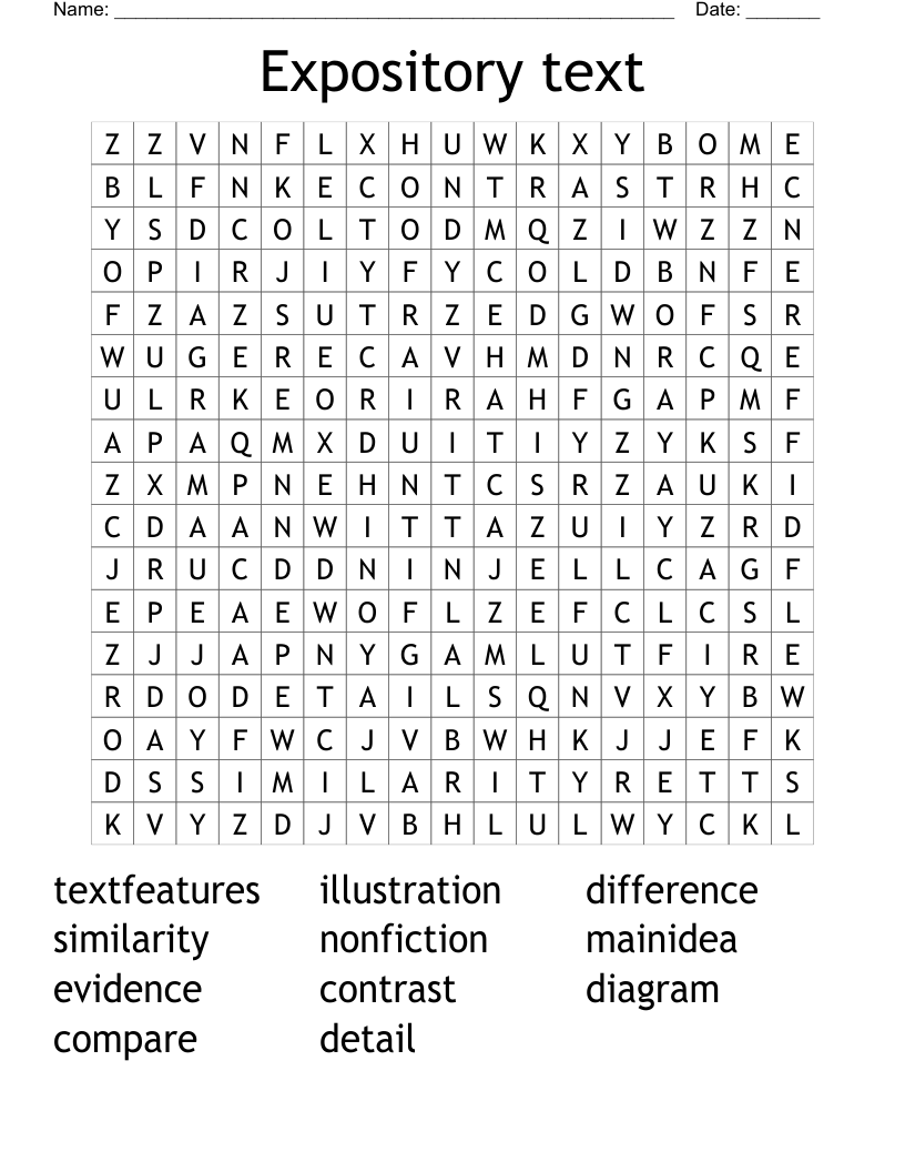 Expository text Word Search