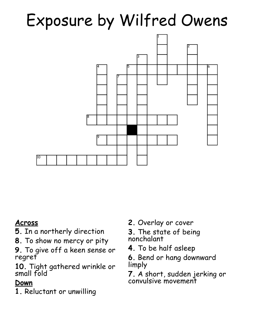 Exposure by Wilfred Owens Crossword