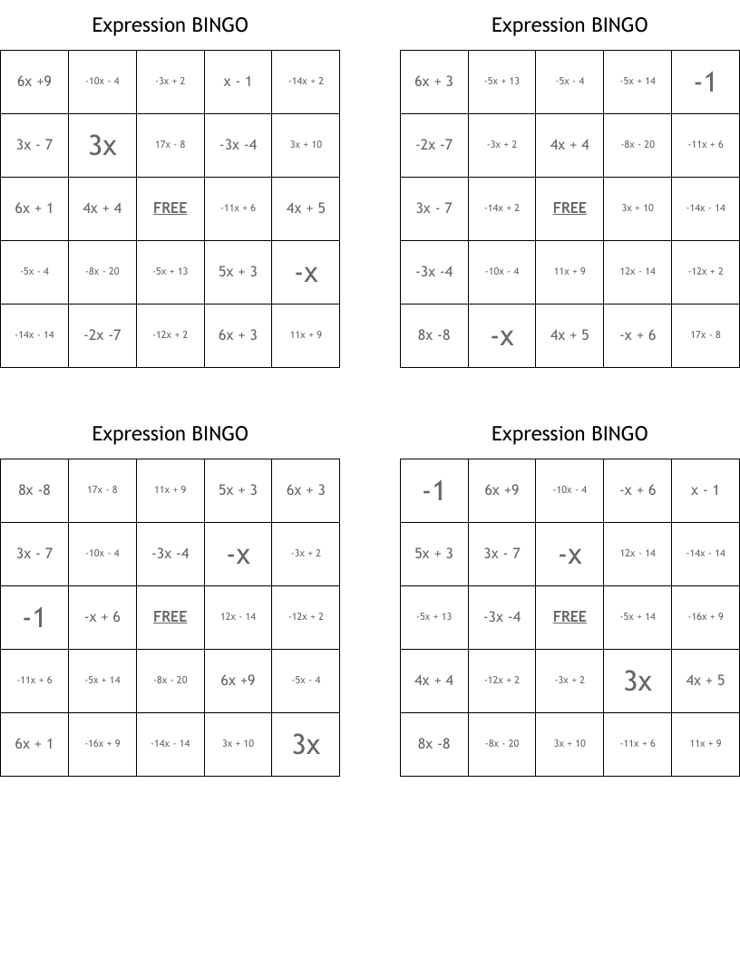 Expression BINGO 
