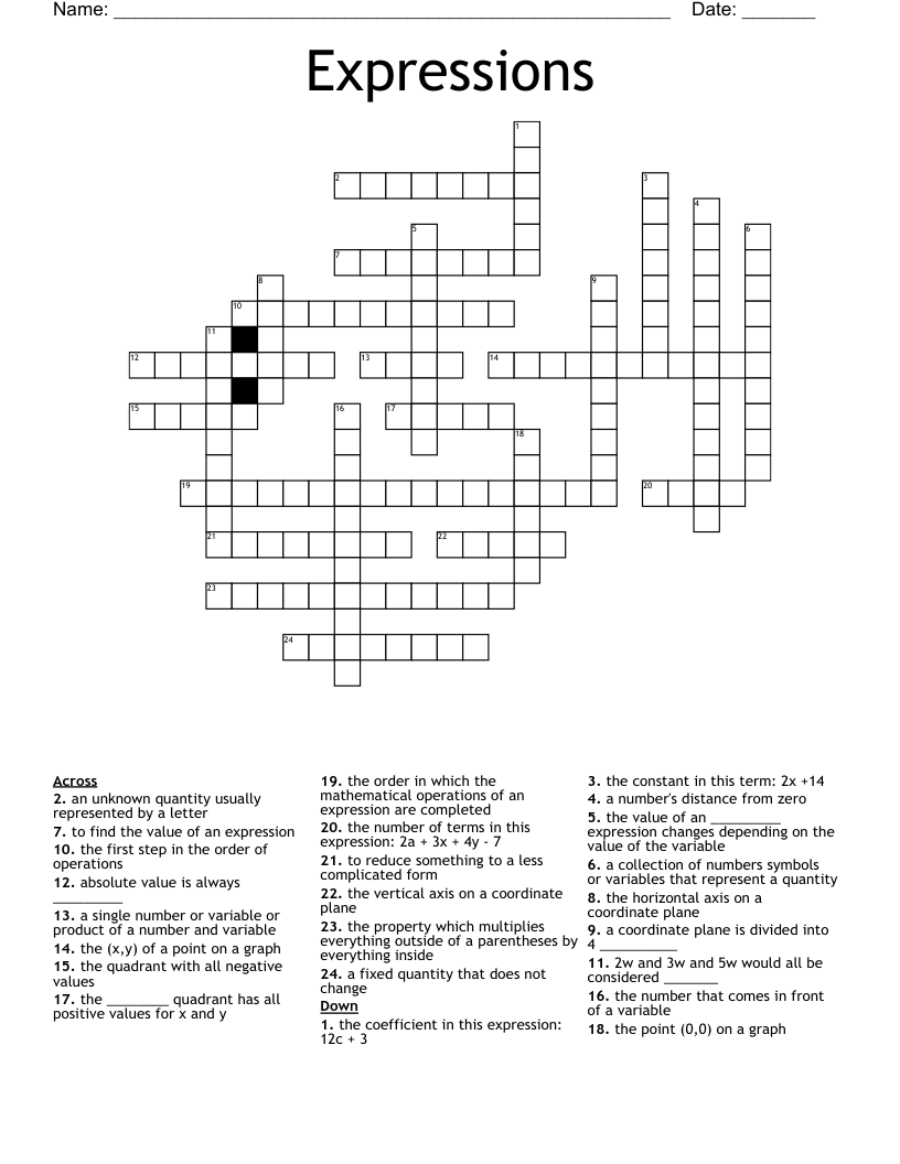 Expressions Crossword