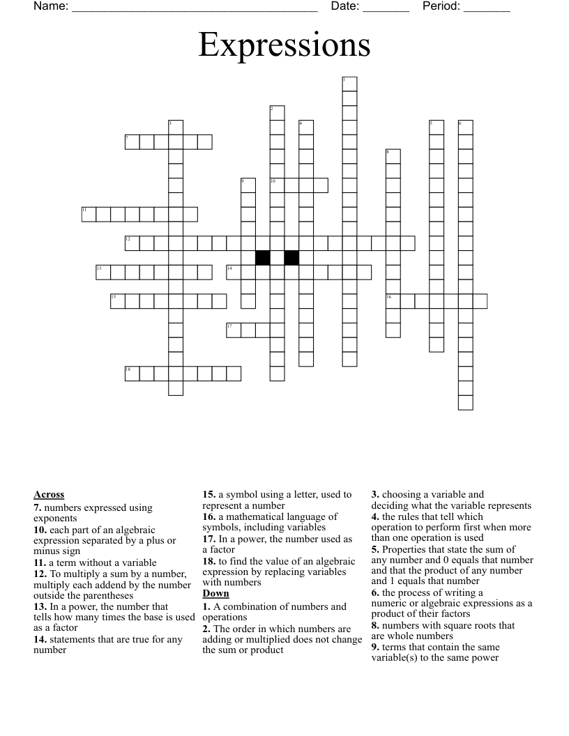 Expressions Crossword