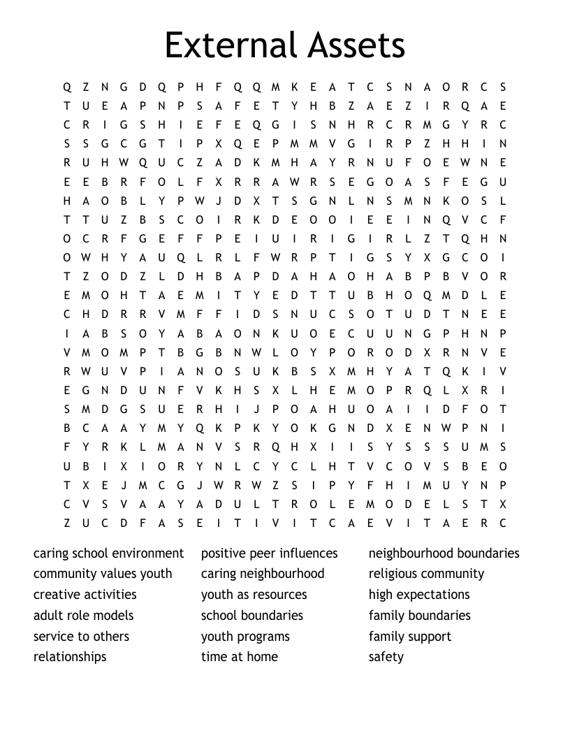 External Assets Word Search