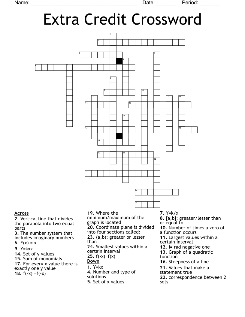 Extra Credit Crossword
